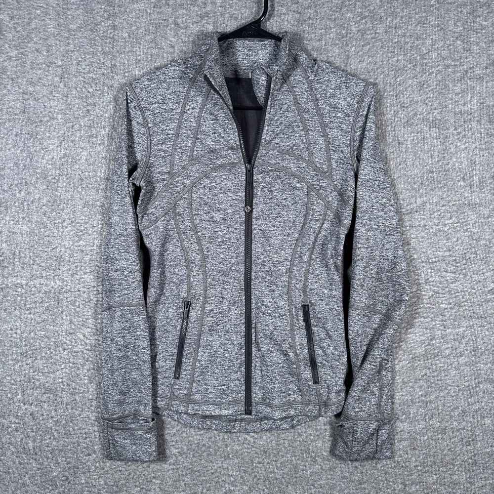 lululemon Define Jacket Women 6 Gray Heather Luon Full Zip Yoga Running Athletic